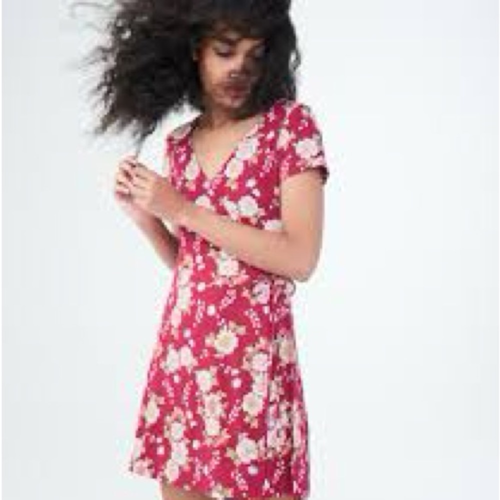 Aeropostale Red Floral Wrap Dress